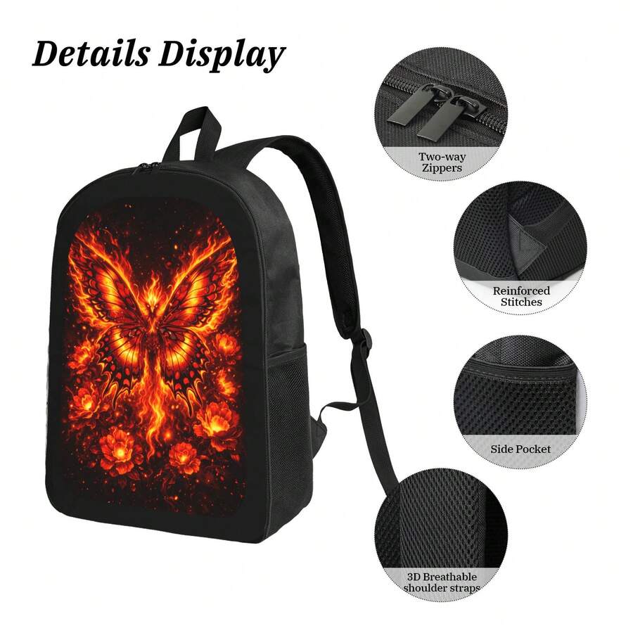 Flame Phoenix Butterfly Backpa - Fashion Backpack Women avaliação e preço