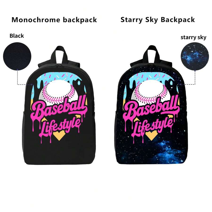 Baseball Drip Design Backpack  - Laptop Backpack 15.6 avaliação e preço