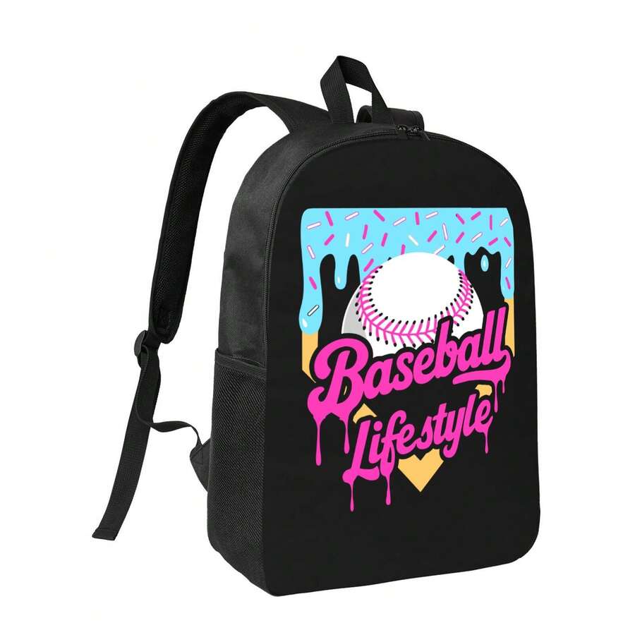 Baseball Drip Design Backpack  - Laptop Backpack 15.6 avaliação e preço