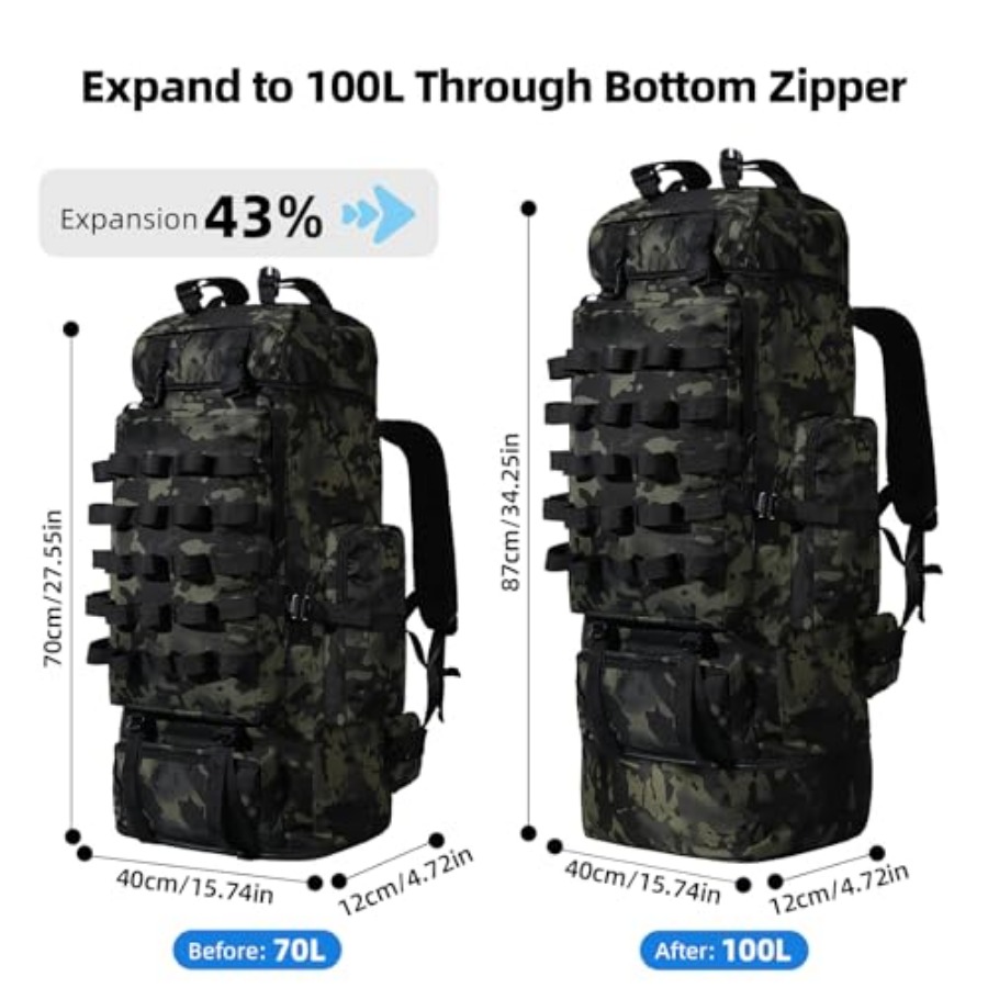 70L/100L Camping Hiking Backpa - Rain Cover Backpack avaliação e preço