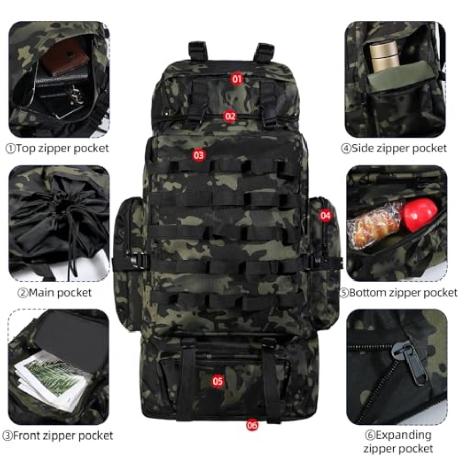 70L/100L Camping Hiking Backpa - Rain Cover Backpack avaliação e preço