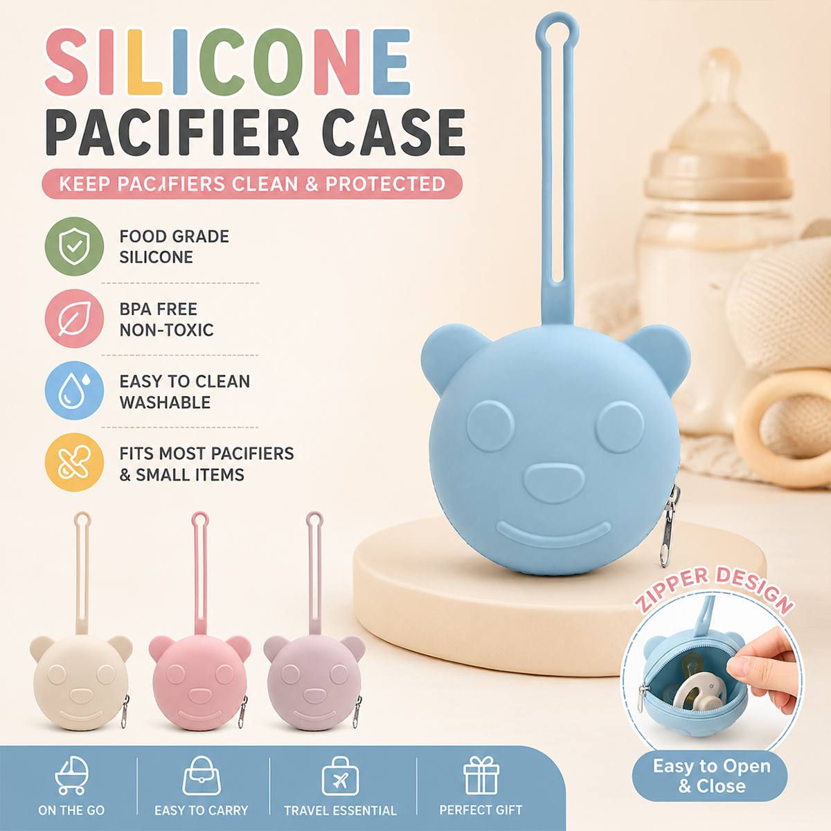 Portable silicone pacifier bag - Backpack Diaper Bag avaliação e preço