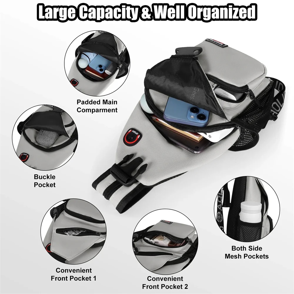 Multi-pocket Casual Chest Bag  - Sling Backpack Shoulder avaliação e preço
