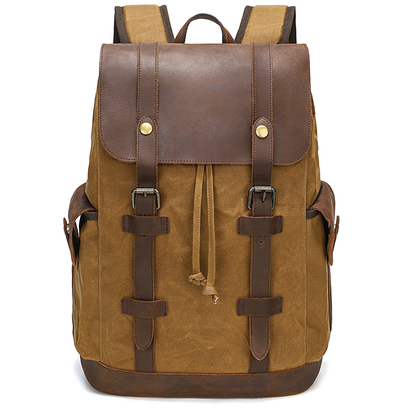 Men's Backpack Vintage Waxed C - Leather Backpack Vintage avaliação e preço