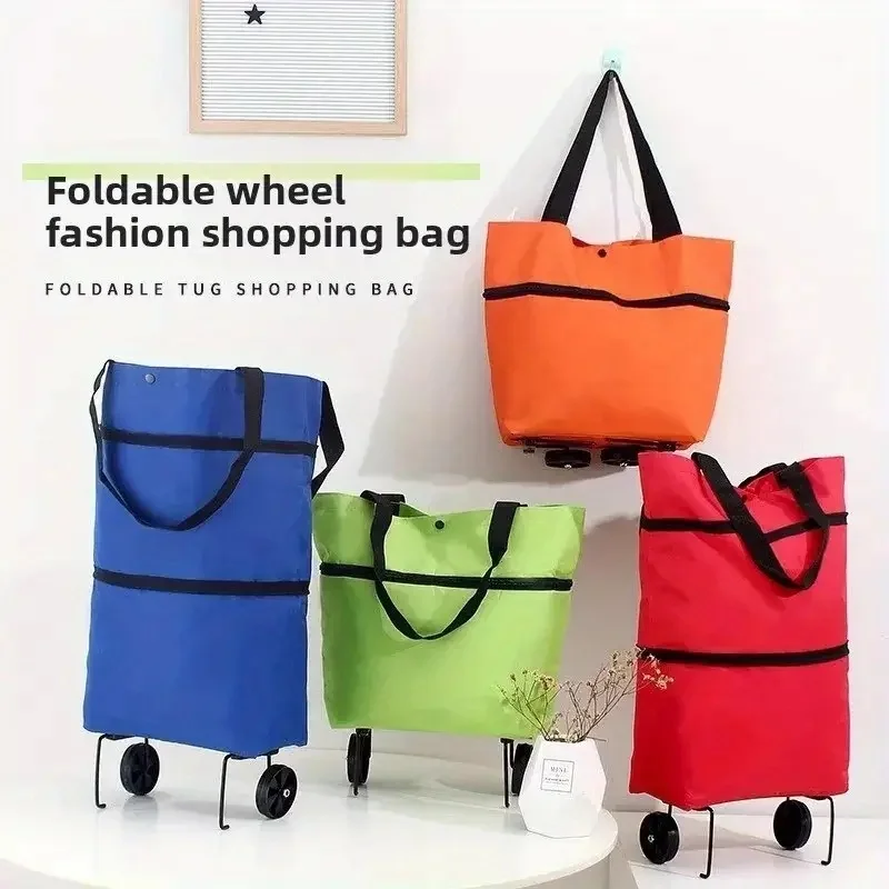 1pc Portable Shopping Cart wit - Foldable Backpack Small avaliação e preço