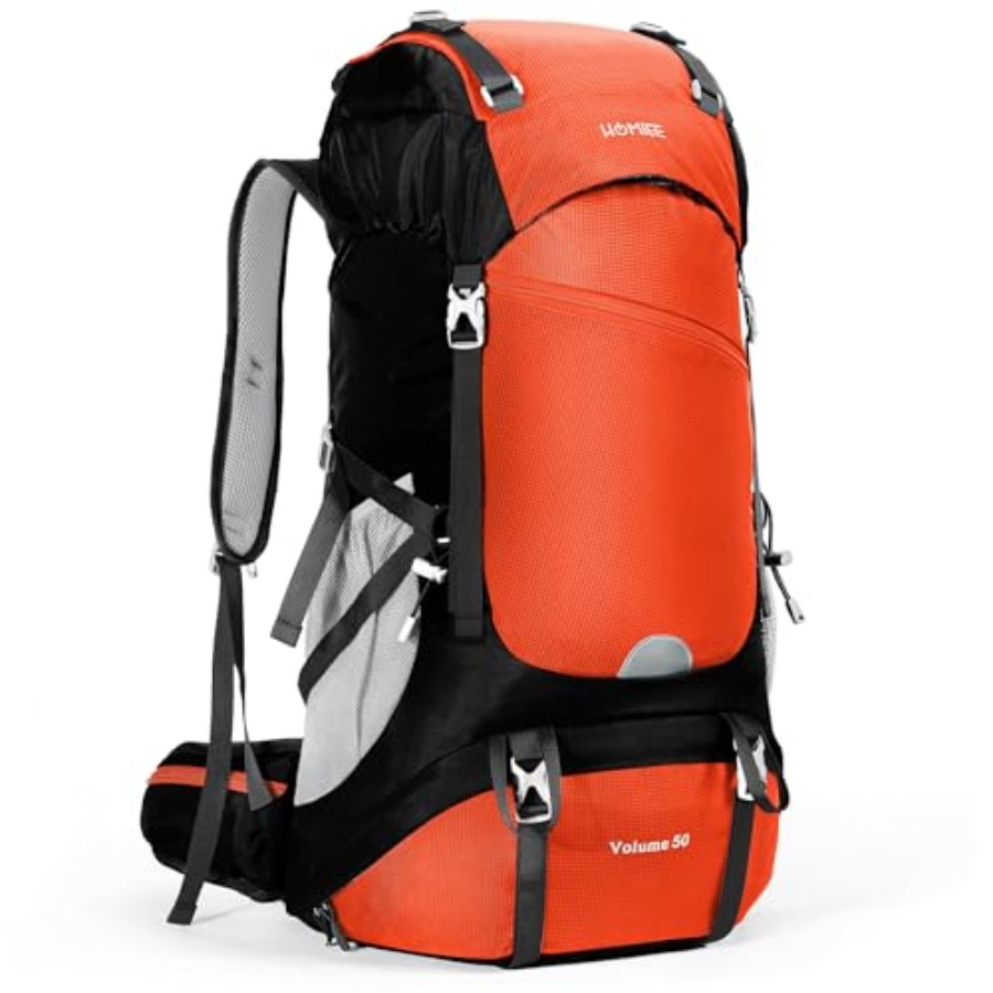 50L Hiking Backpack Travel Bag - Rain Cover Backpack avaliação e preço