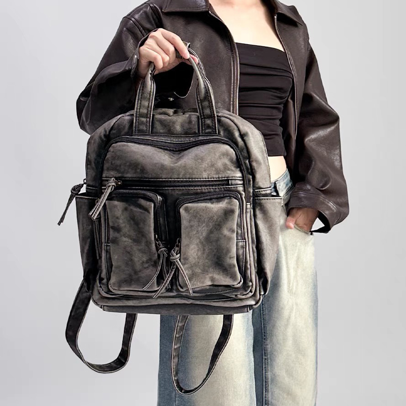 Luxury Soft Washed Pu Leather  - Leather Backpack Vintage avaliação e preço