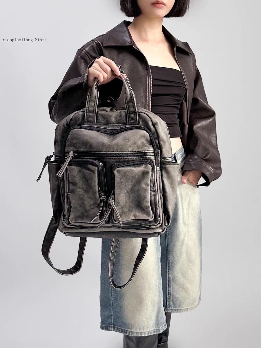 Luxury Soft Washed Pu Leather  - Leather Backpack Vintage avaliação e preço