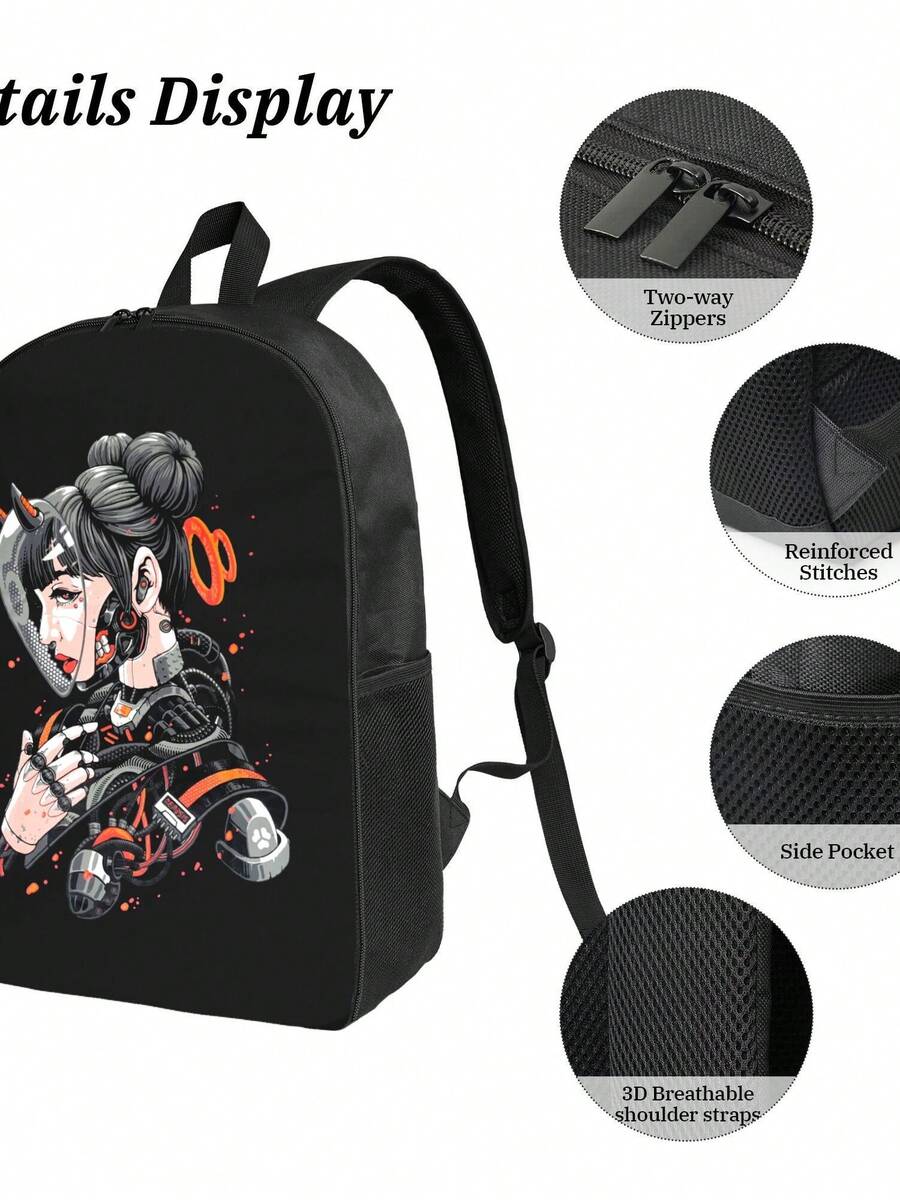 Cyberpunk Cyborg Girl Waterpro - Travel Backpack Anti Theft avaliação e preço