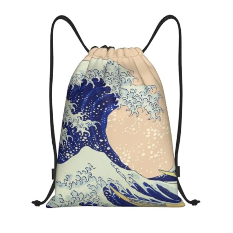 Japanese Kanagawa Ocean Great  - Drawstring Gym Bag avaliação e preço
