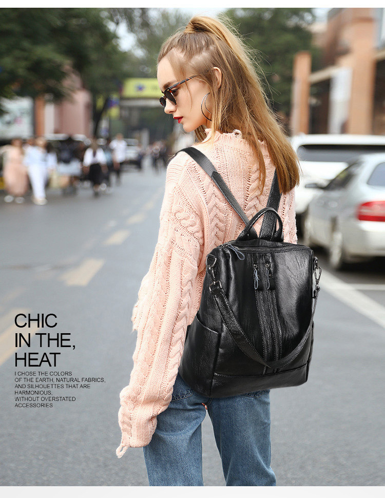 Women Soft Leather Backpack Sc - Canvas Backpack Casual avaliação e preço