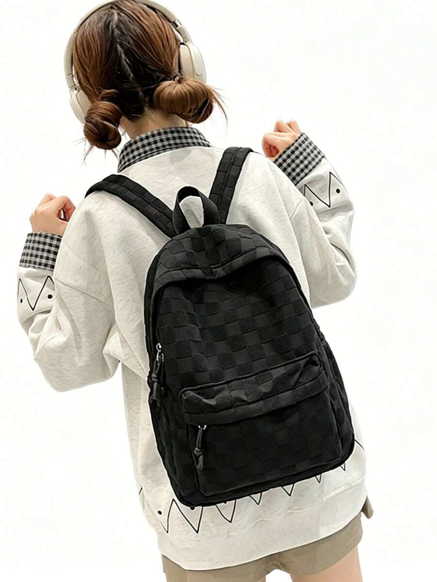 Womens Patchwork Plaid Faux Fu - Fashion Backpack Women avaliação e preço