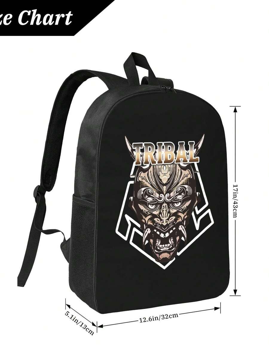 Tribal Demon Print Waterproof  - Travel Backpack Anti Theft avaliação e preço