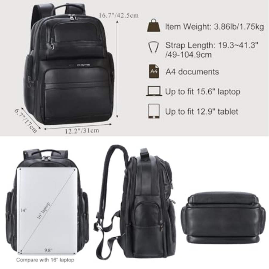 Men's Vintage Leather Backpack - Leather Backpack Vintage avaliação e preço
