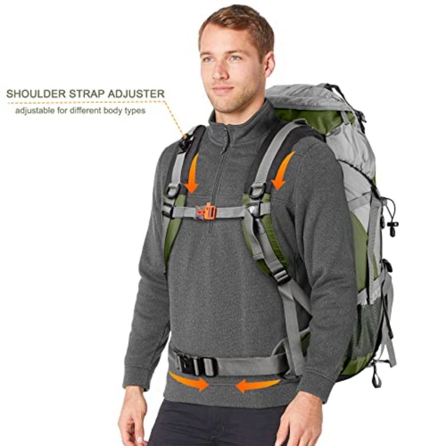 Loowoko 50L Hiking Backpack, W - Rain Cover Backpack avaliação e preço