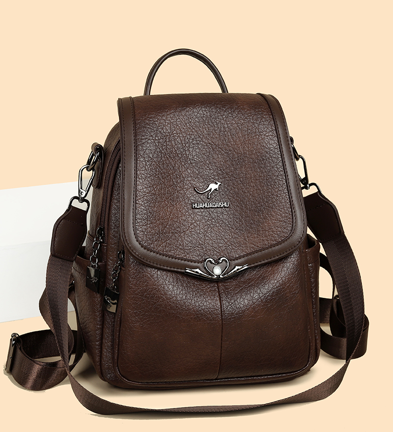 2026 new Ladies Bookbag Rucksa - Leather Backpack Vintage avaliação e preço