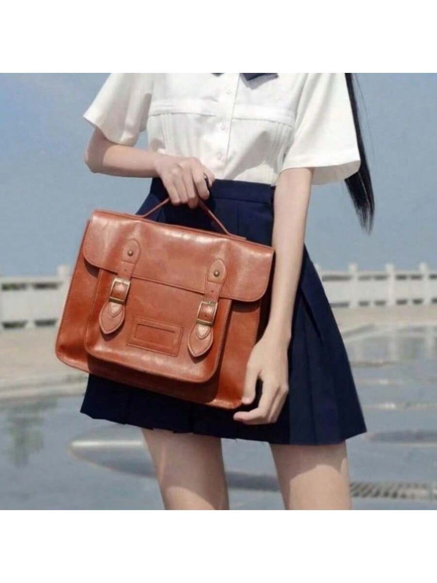 Retro British Style Satchel Ba - Leather Backpack Vintage avaliação e preço