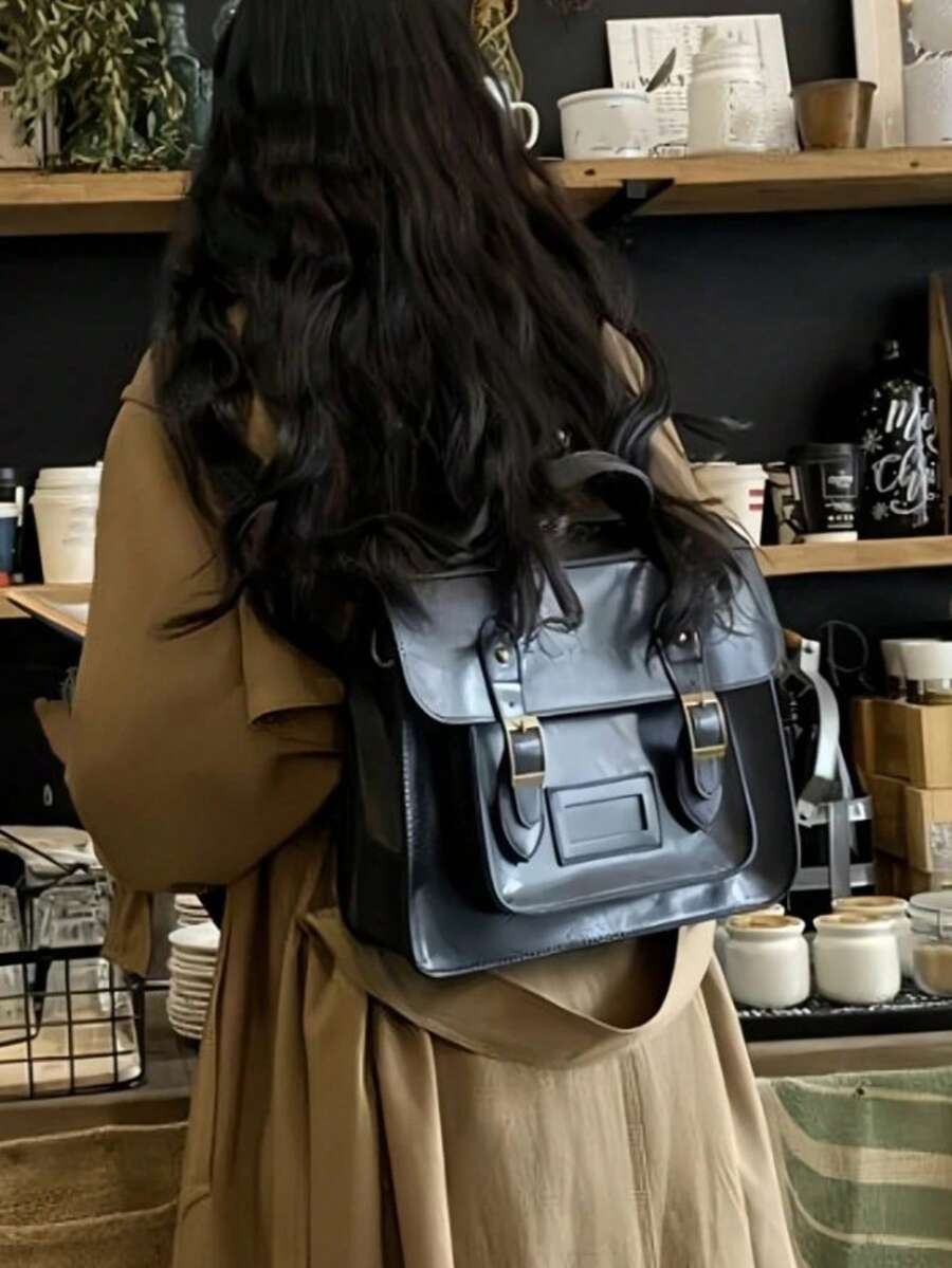 Retro British Style Satchel Ba - Leather Backpack Vintage avaliação e preço
