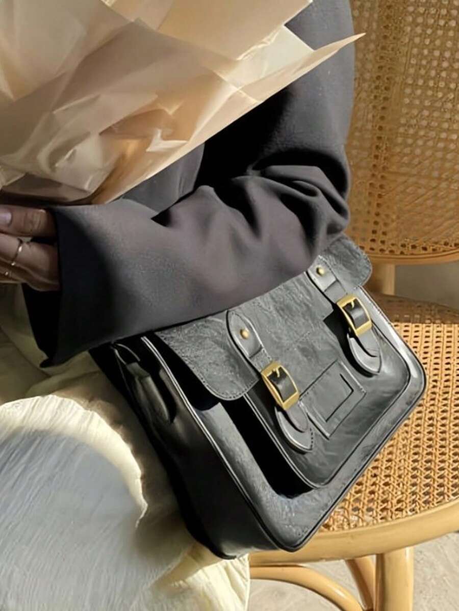 Retro British Style Satchel Ba - Leather Backpack Vintage avaliação e preço