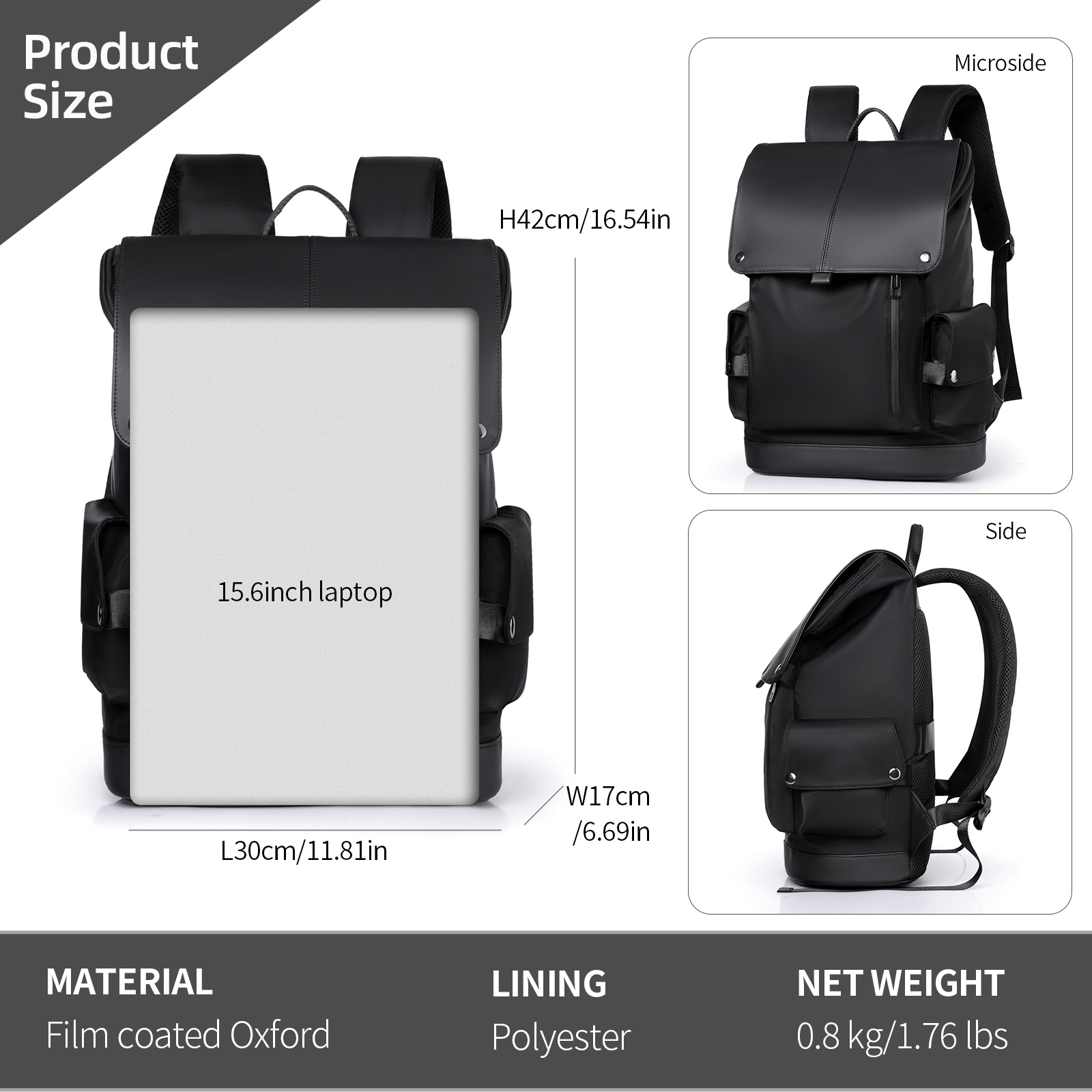 15.6in Laptop Backpack Oxford  - Hiking Backpack Waterproof avaliação e preço