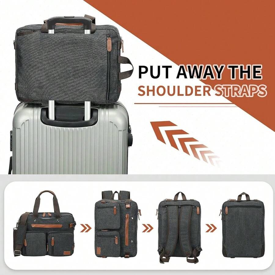Canvas Laptop Backpack 3-In-1  - Canvas Backpack Casual avaliação e preço