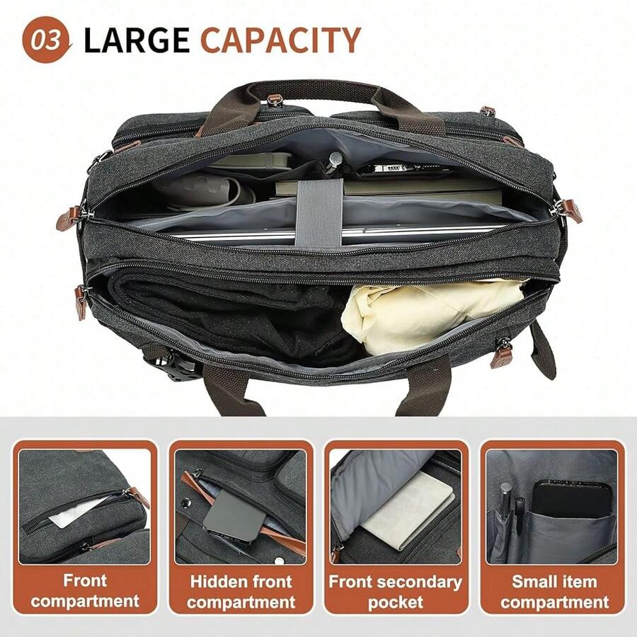 Canvas Laptop Backpack 3-In-1  - Canvas Backpack Casual avaliação e preço