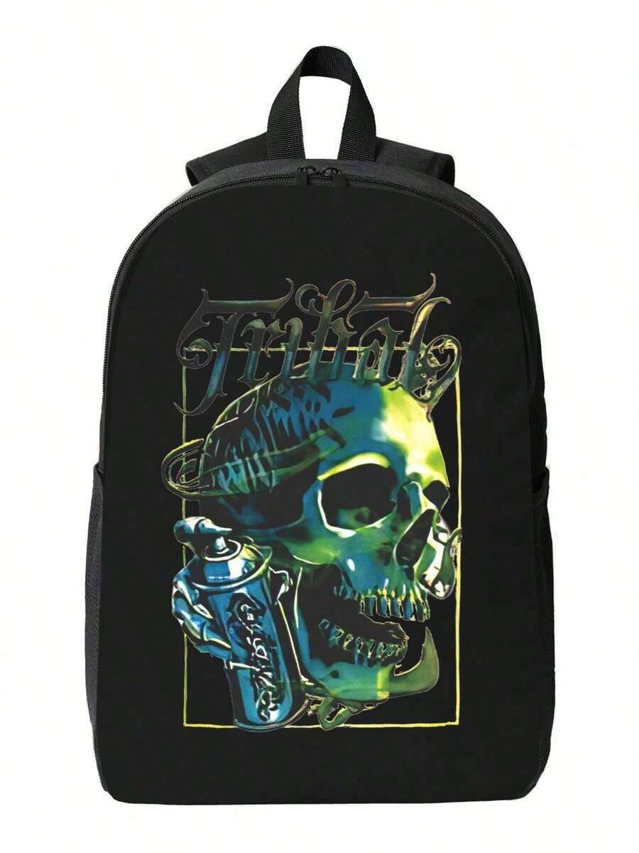 Graffiti Skull Waterproof Back - Travel Backpack Anti Theft avaliação e preço