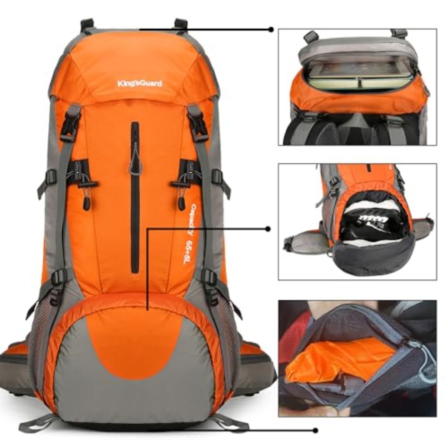 70L Hiking Backpack with Rain  - Rain Cover Backpack avaliação e preço