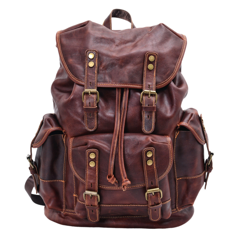 European and American vintage  - Leather Backpack Vintage avaliação e preço