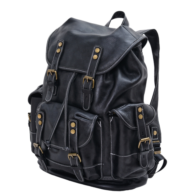 European and American vintage  - Leather Backpack Vintage avaliação e preço