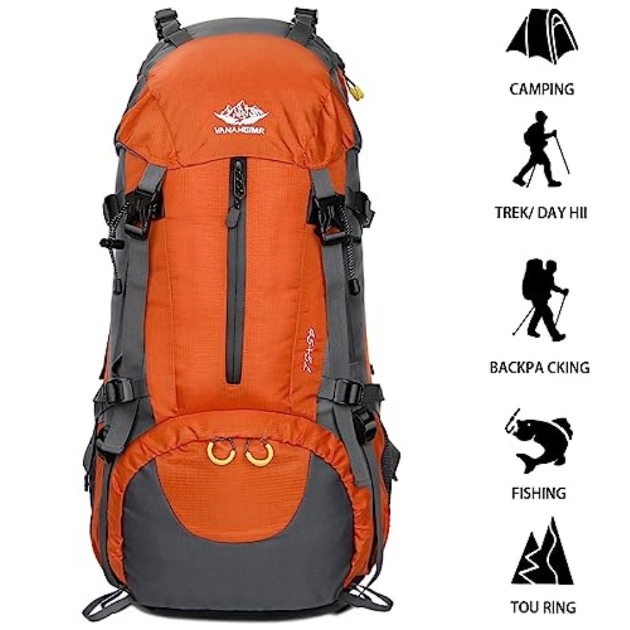 50L Hiking Backpack Men Campin - Rain Cover Backpack avaliação e preço