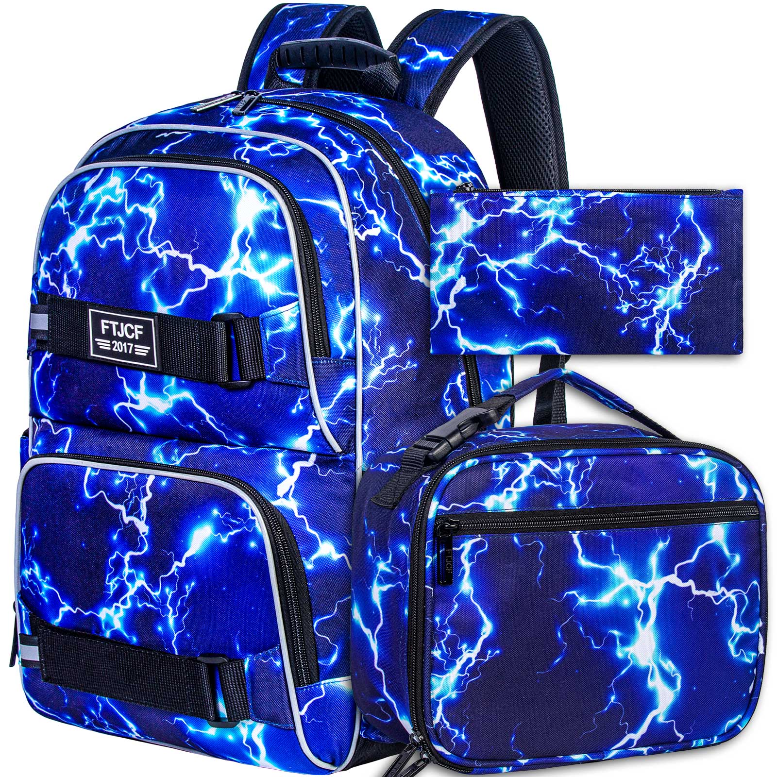 3PCS Lightning boys Backpack,  - School Backpack Teen avaliação e preço