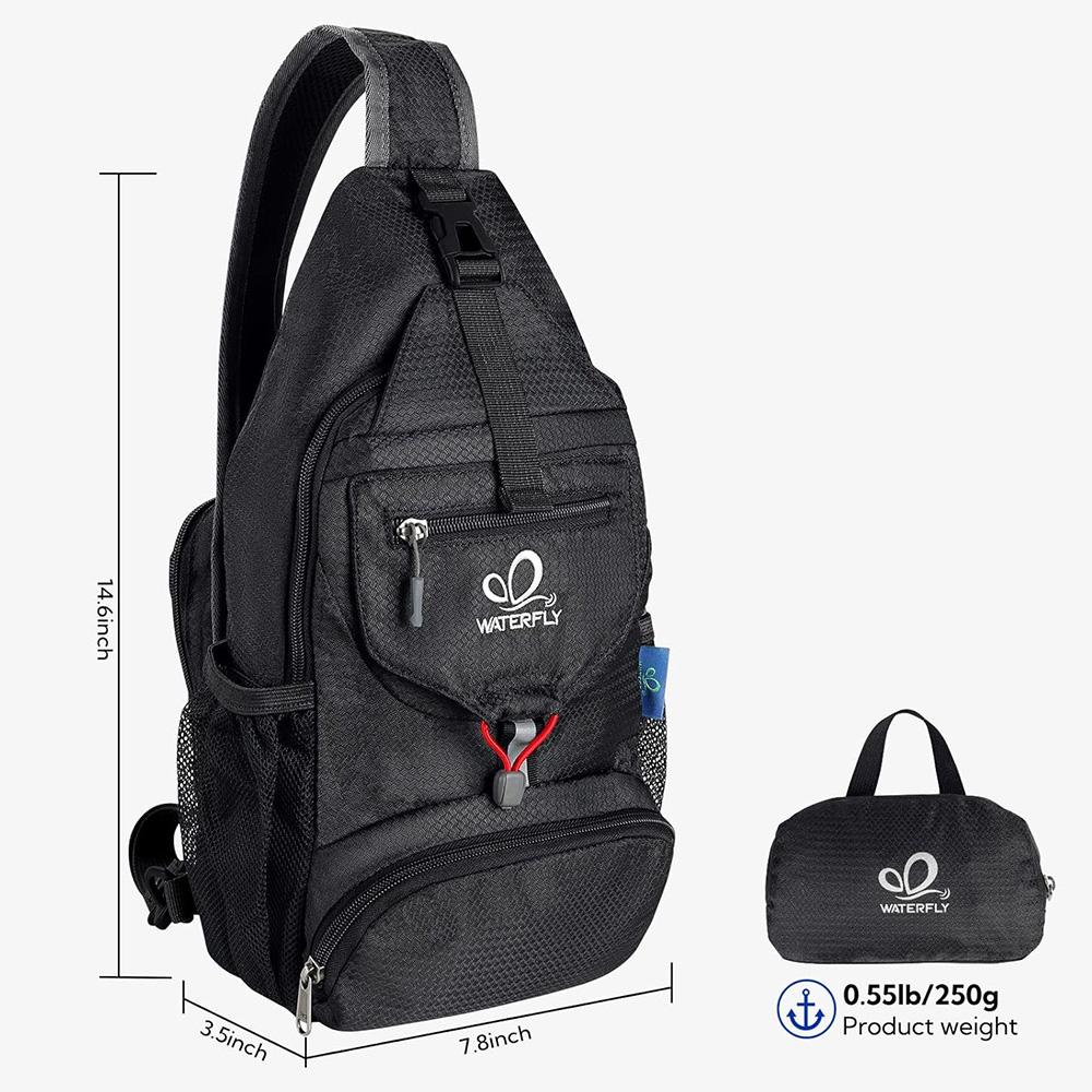 WATERFLY Chest Bag Shoulder Sm - Sling Backpack Shoulder avaliação e preço