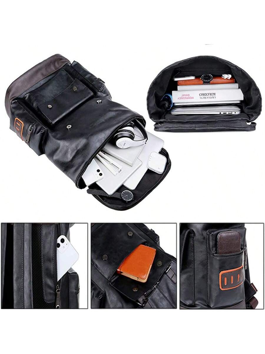 Vintage Black Leather Laptop B - Leather Backpack Vintage avaliação e preço