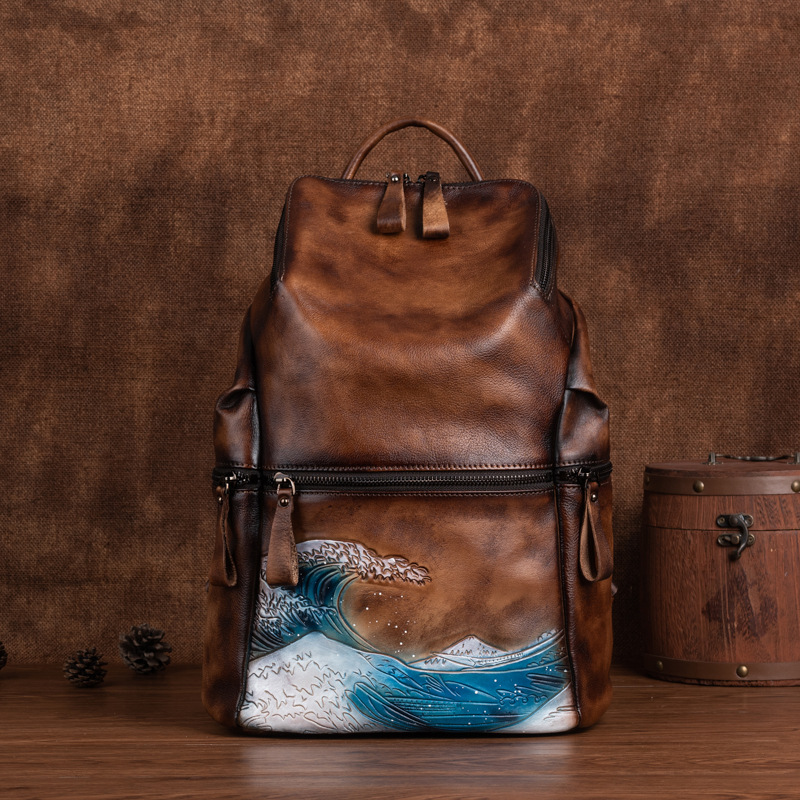 Genuine Real Soft Leather Wome - Leather Backpack Vintage avaliação e preço