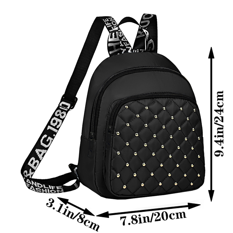 Chic Stylish Studded Backpack  - Canvas Backpack Casual avaliação e preço