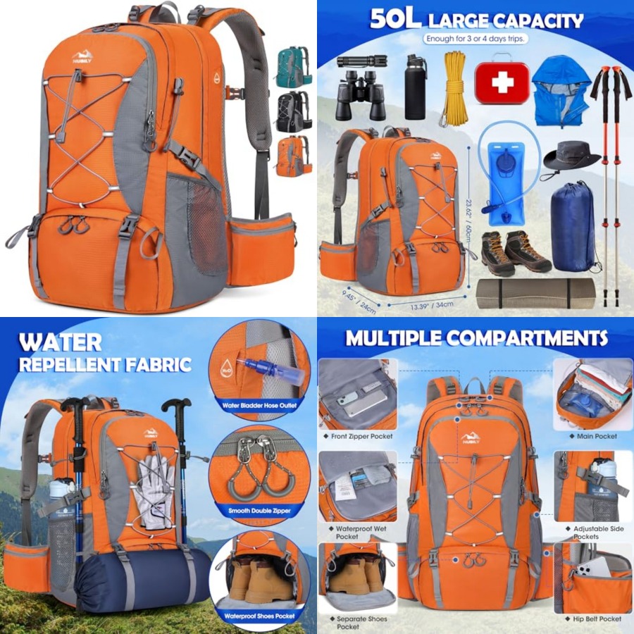 50L Hiking Backpack Waterproof - Hiking Backpack Waterproof avaliação e preço